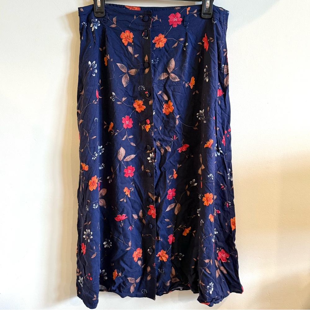 Vintage Sag Harbor Floral Midi Skirt